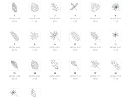 20 svg leaf elements line design art preview picture