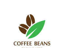 Coffee bean logo for cafe, business, label.