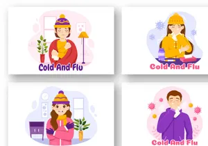 13 Flu and Cold Sickness Illustration