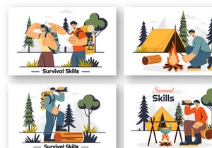 9 Survival Skills Camping Illustration