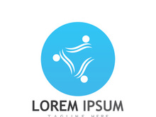 Community of people logo design with creative idea.