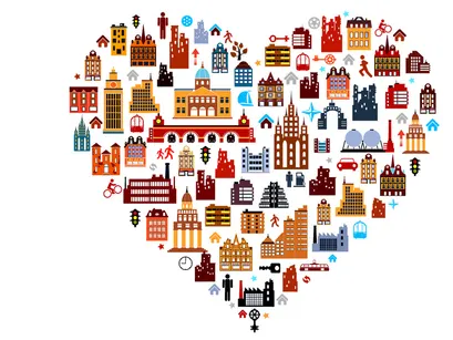 Set of vector buildings