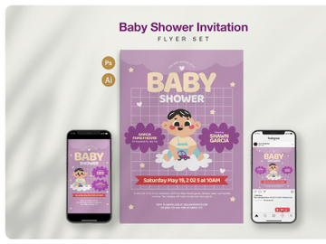 Baby Shower Invitation Flyer Set preview picture