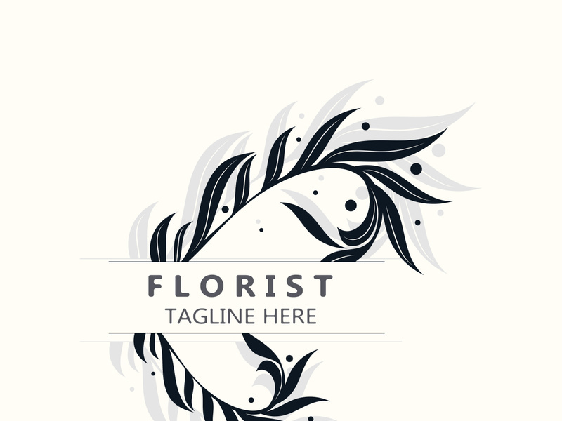 Florist logo beautiful floral leaf and flower vector art, icon graphic decoration business wedding template