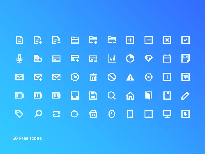 50 Free Blocky Icon Pack