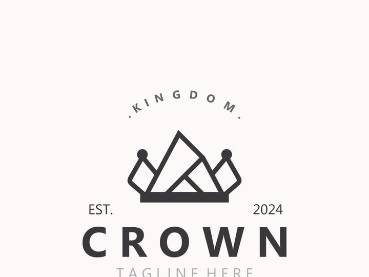 Crown logo simple design template. Vintage Crown Logo Royal King Queen concept symbol icon