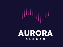 Aurora Logo, Light Wave Vector, Nature Landscape Design