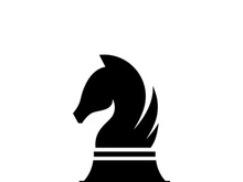 Chess strategy game logo with horse, king, pawn and rook. Logos for tournaments, chess teams and games.