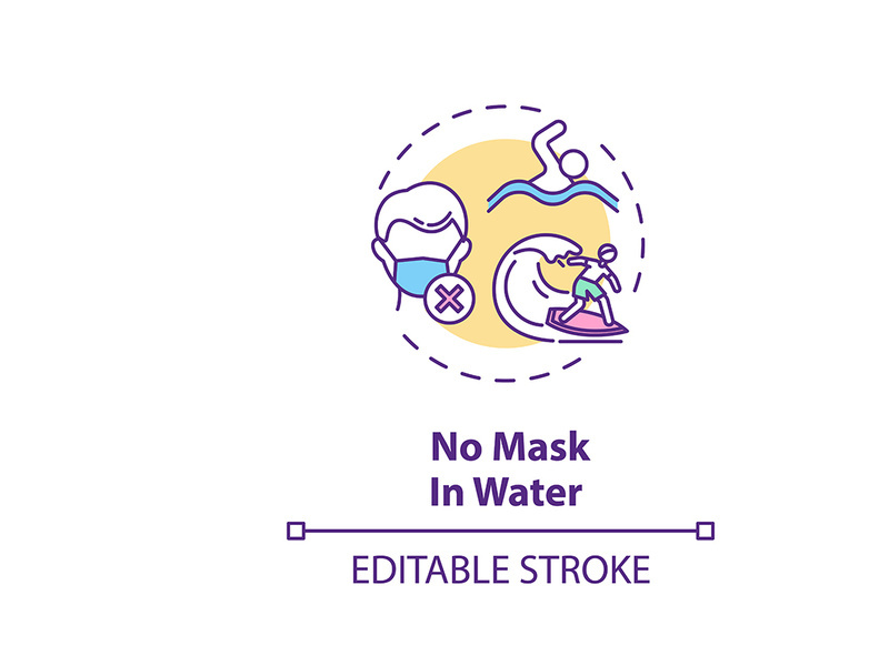 No mask in water concept icon