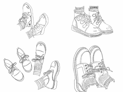 File EPS and JPG sticker shoes lineart and color