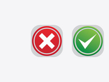 Icon X and tick vector