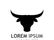 Vintage bull head horns logo