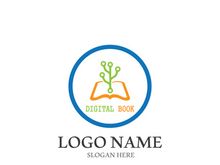 Digital book logo technology vector icon design