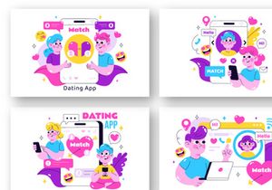 10 Online Dating App Illustration