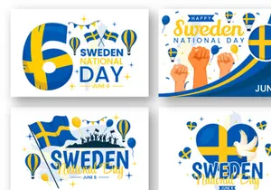 12 Sweden National Day Illustration