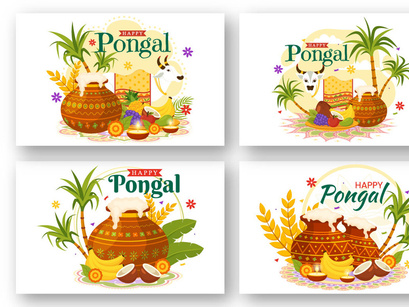 12 Happy Pongal Illustration
