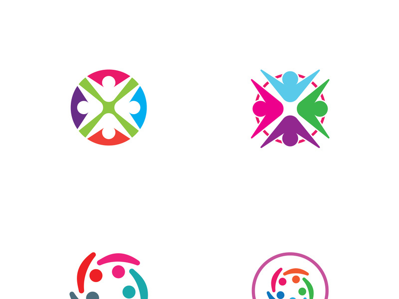 people community logo design with creative idea.