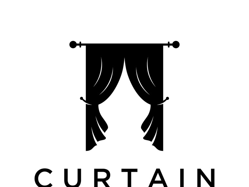 Creative luxury curtain or curtain logo for Theatre, home,hotel and apartment.