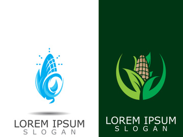 Corn simple logo design agriculture farming vector template preview picture
