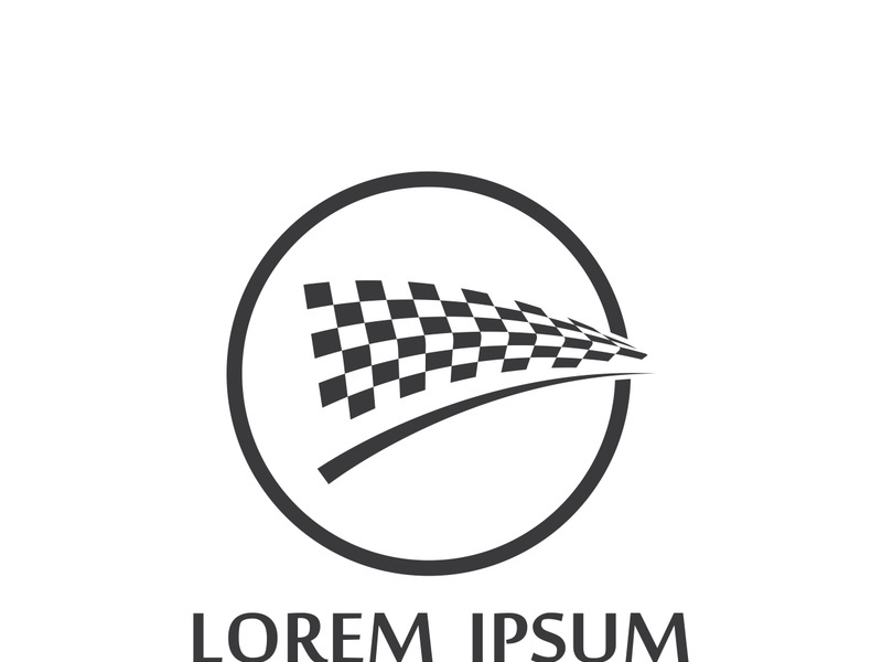 Creative and modern racing flag logo design.