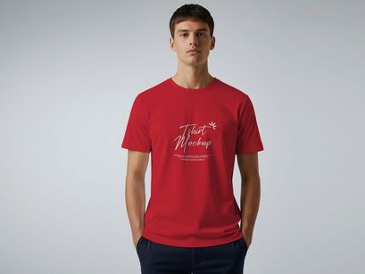 Mens T-shirt Mockup Front View And Back View
