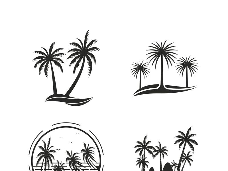 Palm tree summer logo template vector illustration