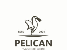 Pelican bird silhoutte vintage logo vector illustration template icon graphic design