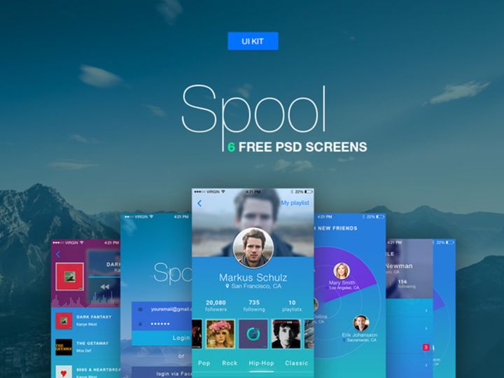 Spool - mobile ui kit [PSD]