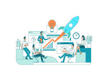 Startup flat concept vector illustration preview picture