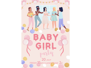 Baby girl party banner template preview picture