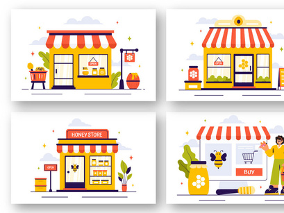 12 Sweet Honey Store Illustration