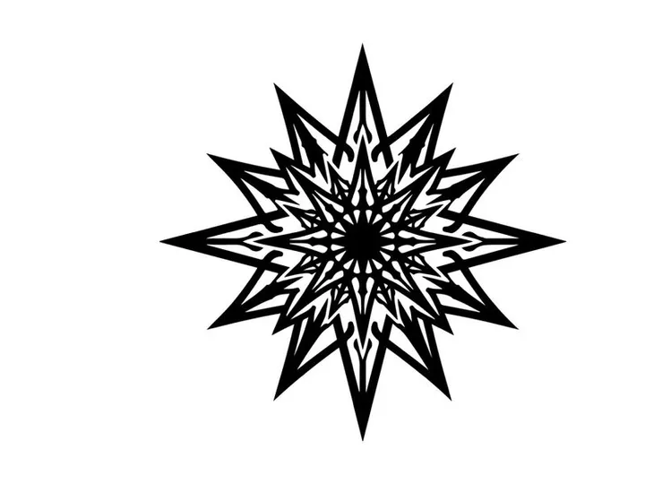 Desain geometris ledakan bintang hitam putih untuk penggunaan liburan atau dekoratif