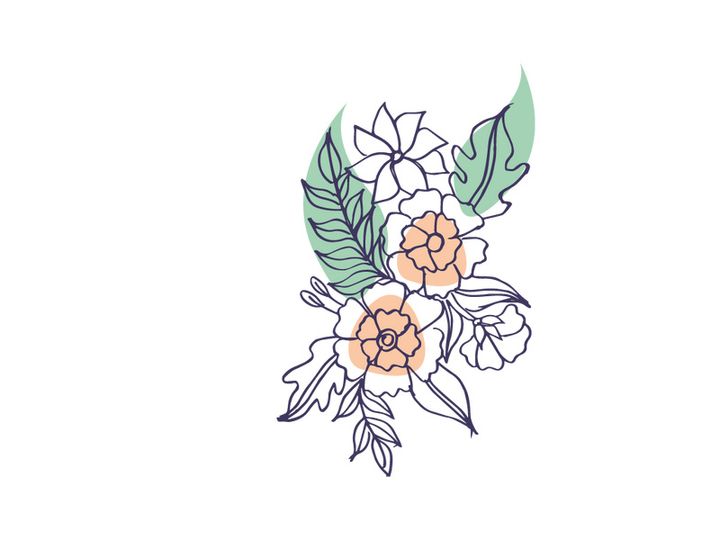 Line Art Flower, Wall Art and Decoration