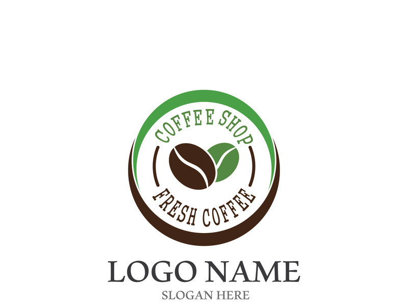 Coffee bean icon vector illustration template
