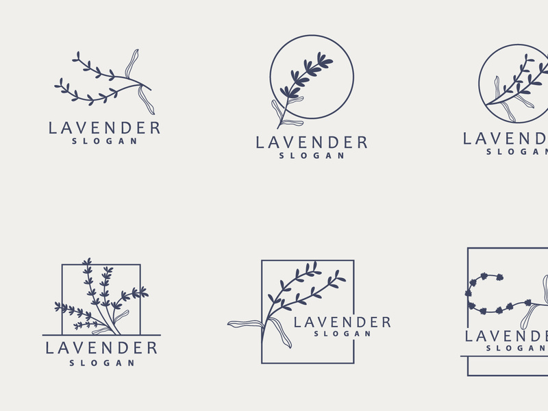 Lavender Logo Elegant Purple Flower Plant Illustration