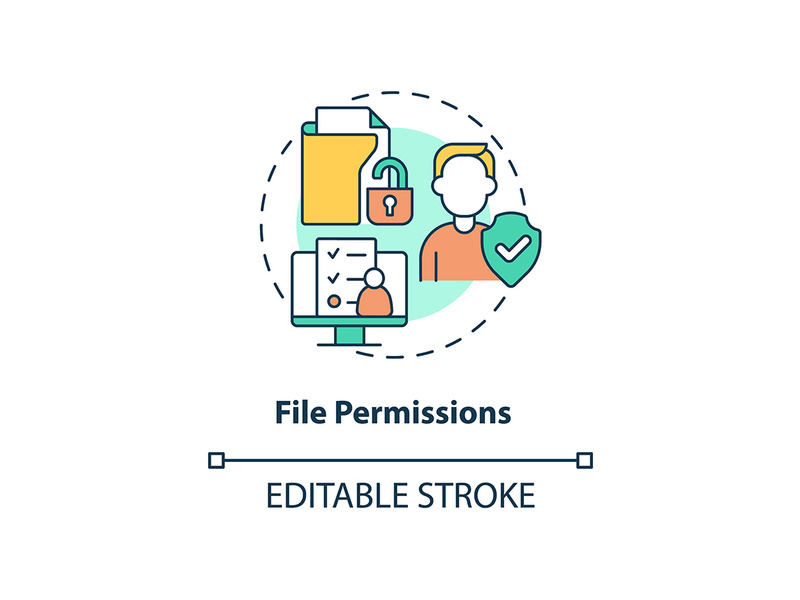 File permissions concept icon