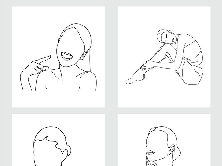 Beauty Woman Line Art, Wall Decoration