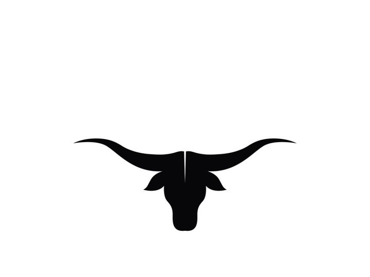 Bull head horns logo design.