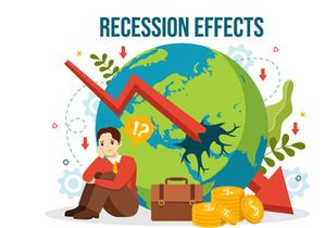 14 Recession Effects Vector Illustration