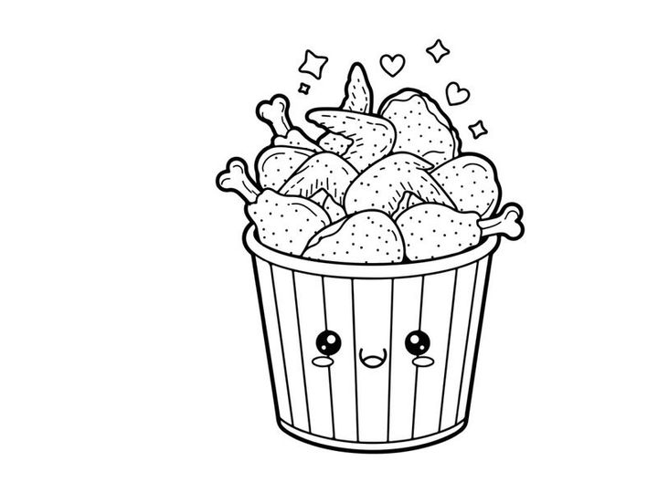 Cute popcorn bucket with faces and hearts vector illustration