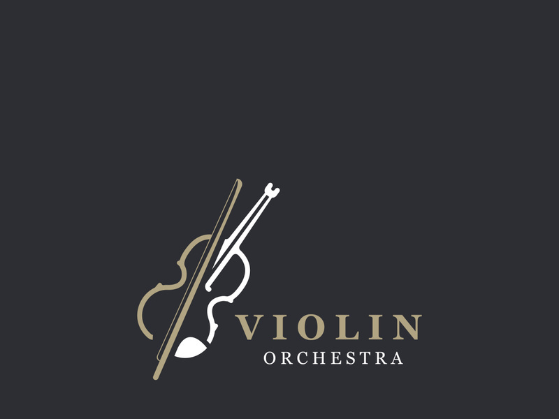 Violin instrument, vintage violin orchestra music design template