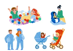 Kid boy girl characters