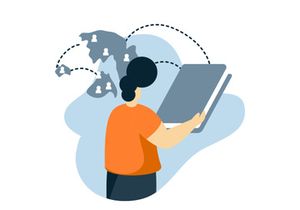 social network business Flat illustration
