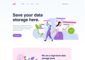 [Figma Freebies] Data warehouse homepage