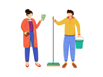 Earning money for travelling flat vector illustration preview picture