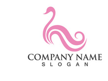 Swan Bird Love Symbol Logo Vector