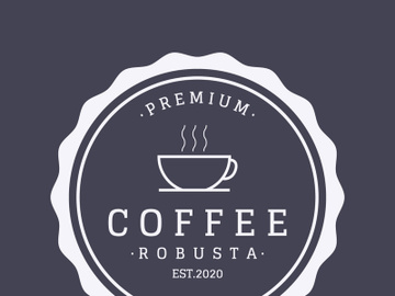 Coffee bean logo design with retro outline. preview picture
