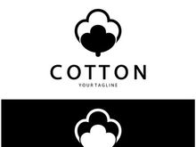 Soft natural organic cotton flower plant logo for cotton plantations, industries,business,textile,clothing and beauty,vector