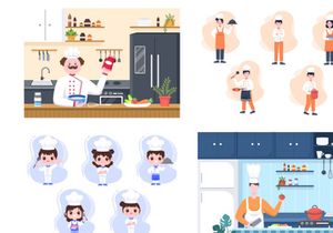 16 Chef Is Cooking In The Kitchen Background