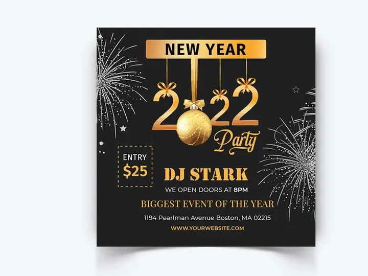 New Year Social Media Instagram Posts Template (EPS)